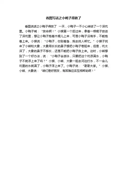 看图写话之小鸭子得救了