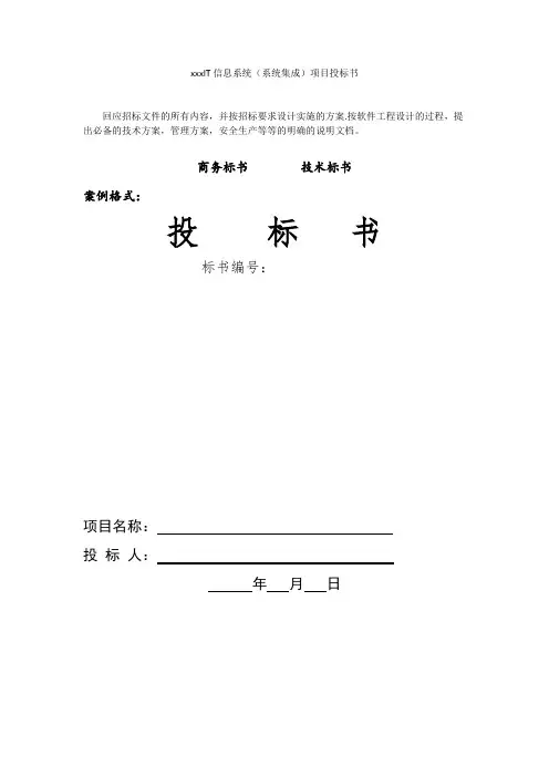 IT信息系统投标书