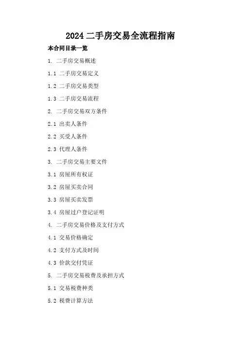 2024二手房交易全流程指南