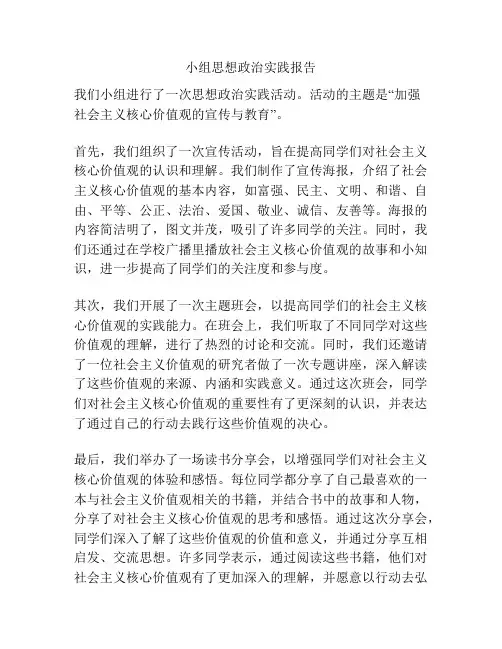 小组思想政治实践报告