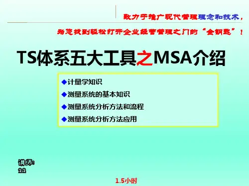 TS体系五大工具应用之MSA介绍