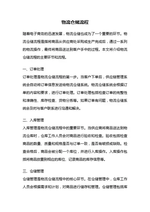 物流仓储流程