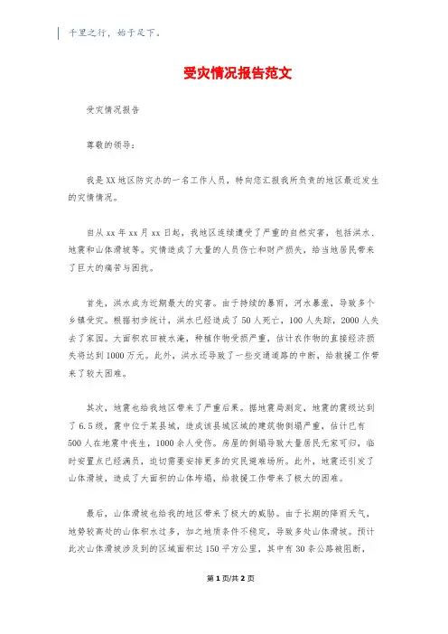 受灾情况报告范文