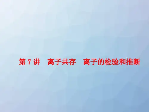 高三化学复习优质课件3：离子共存   离子的检验和推断