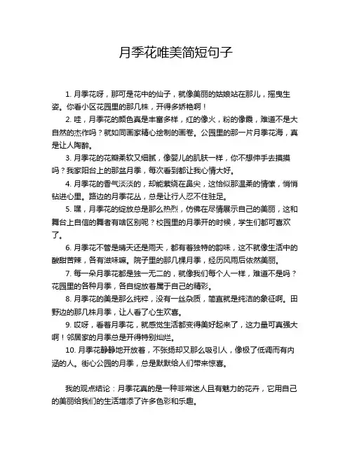 月季花唯美简短句子