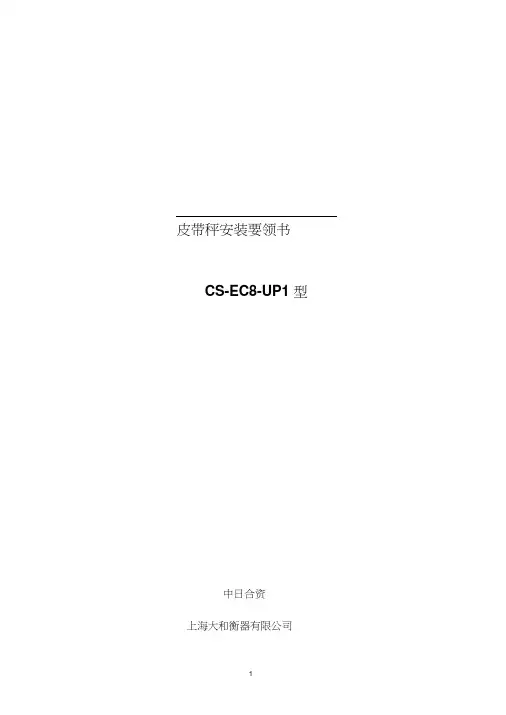 单称台皮带秤安装说明书