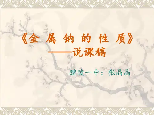 国培：金属钠的性质和应用说课课件