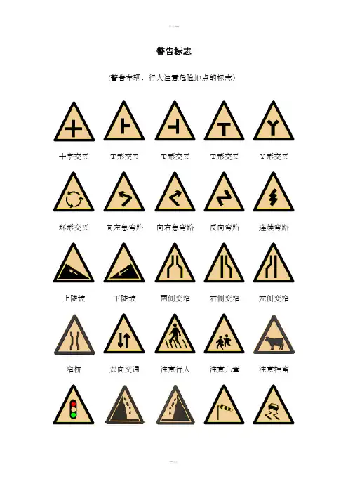 驾照考试科目一交通标志大全