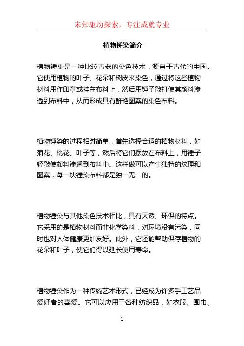 植物锤染简介