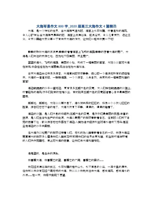 大海写景作文800字_2020届高三大海作文4篇精选
