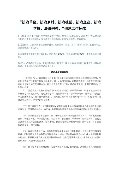 法治示范点标准