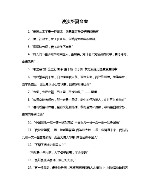 泱泱华夏文案