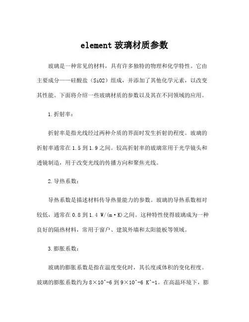 element玻璃材质参数