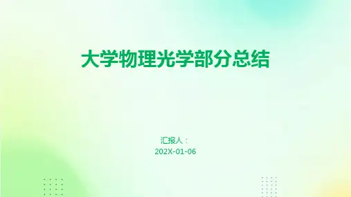 大学物理光学部分总结