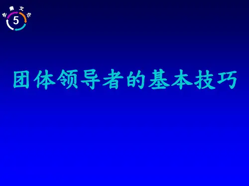 团体领导者的基本技巧讲义