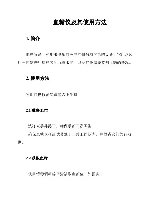 血糖仪及其使用方法