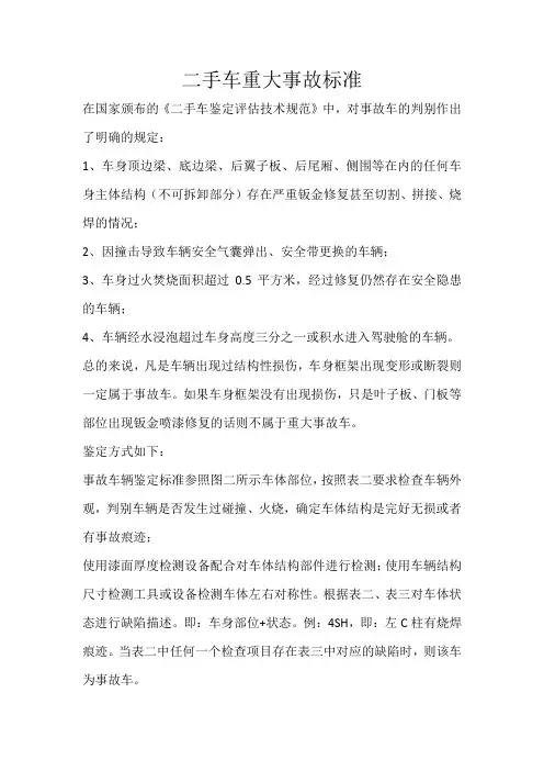 二手车重大事故标准