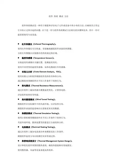 组件 热斑 测试 方法