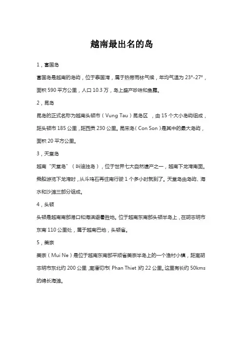 越南最出名的岛