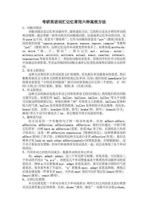 考研英语词汇记忆常用六种高效方法