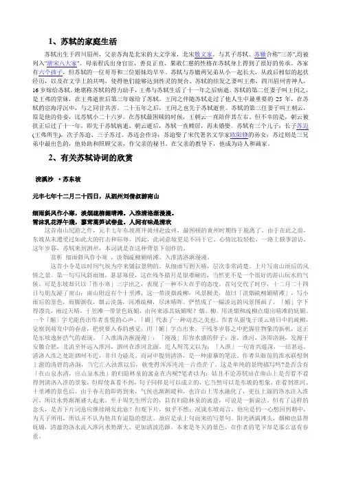 苏轼研究 作业