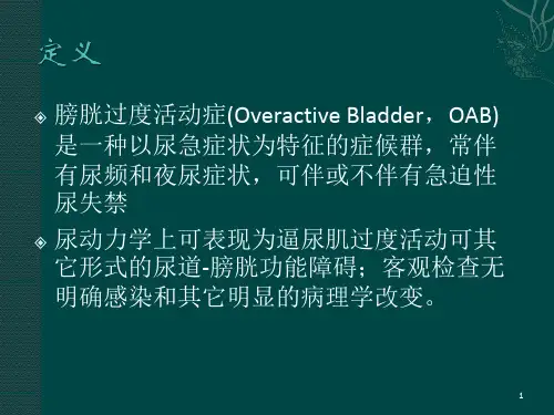 版膀胱过度活动症诊疗指南参考PPT
