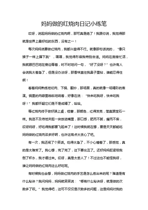 妈妈做的红烧肉日记小练笔