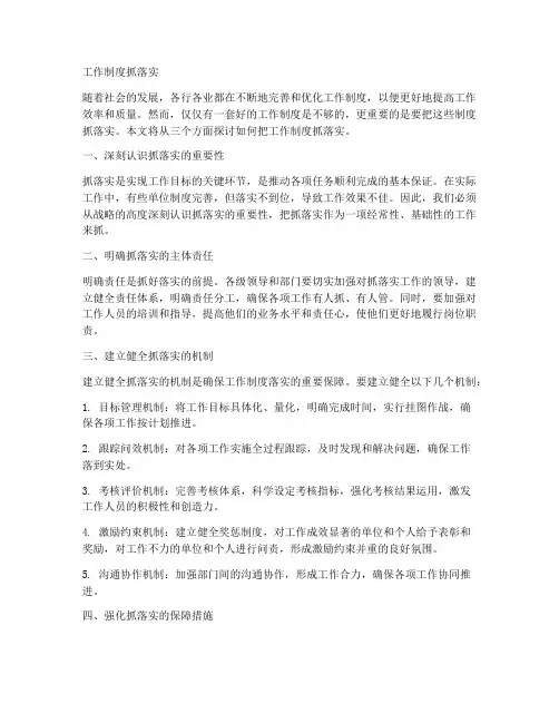 把工作制度抓落实