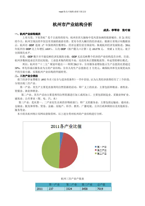 杭州市产业结构分析
