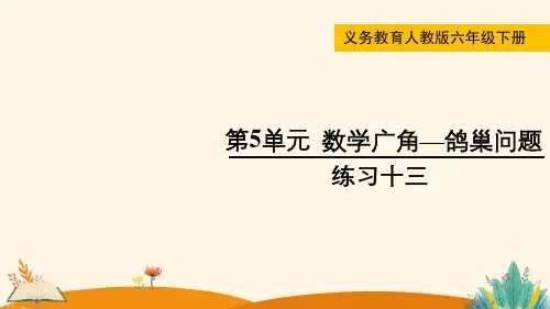数学广角—鸽巢问题 练习十三——2025学年六年级下册数学人教版