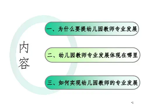 幼儿园教师的专业发展与园本教研PPT演示课件