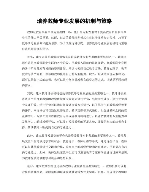培养教师专业发展的机制与策略