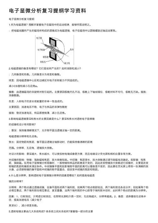 电子显微分析复习提纲学习资料
