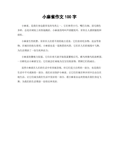小麻雀作文100字