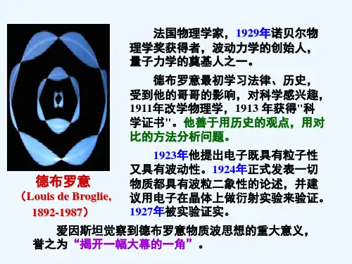 大学物理量子物理基础德布罗意假设电子衍射实验