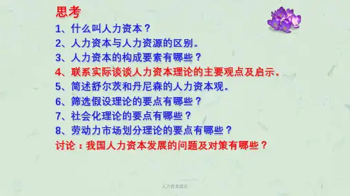 人力资本理论课件