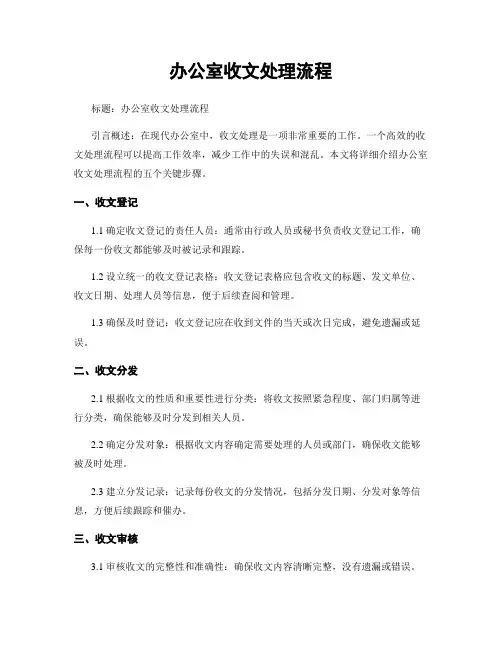 办公室收文处理流程