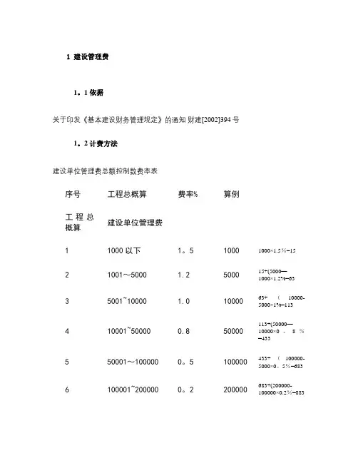 工程其他费用收费标准(含建设管理、咨询、监理、招标费)-百度.