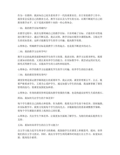 教师十问心得体会
