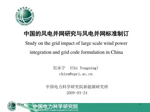风电讲座：迟永宁中国的风电并网研究与并网导则制订