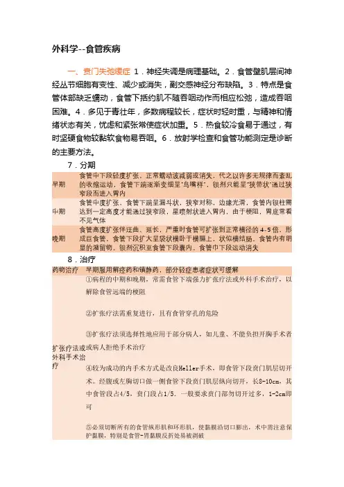 外科学--食管疾病