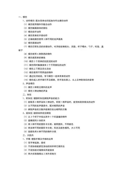 自闭症儿童训练项目