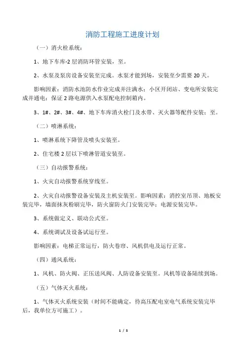 消防施工进度计划