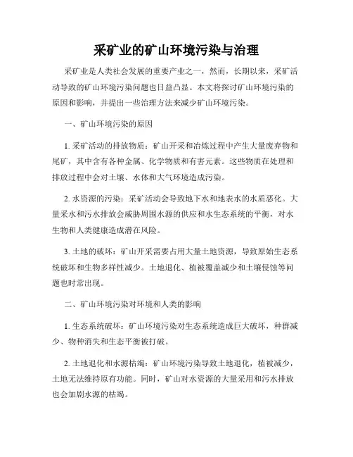 采矿业的矿山环境污染与治理