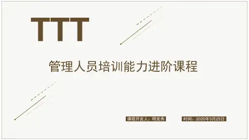 培训师能力提升(TTT)培训