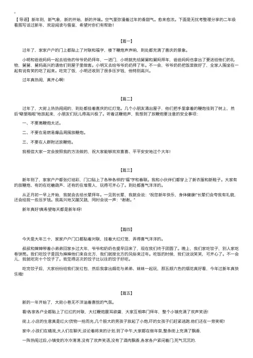二年级看图写话过新年【五篇】