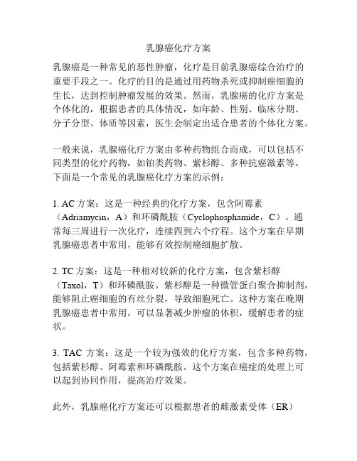 乳腺癌化疗方案
