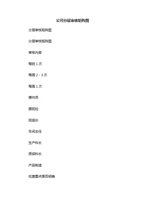 公司分层审核矩阵图