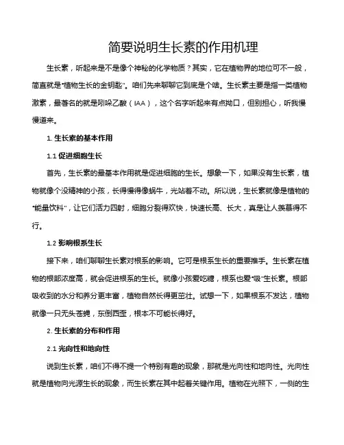 简要说明生长素的作用机理
