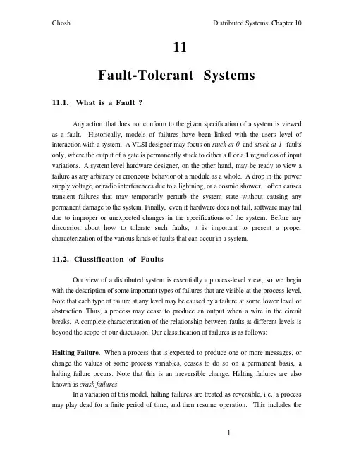 Fault-Tolerant Systems 11.1. What is a Fault